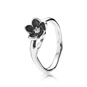 Pandora Black Mystic Floral Ring